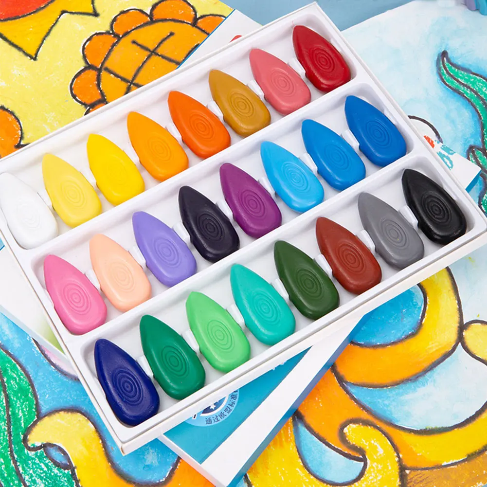 Drop Shape Crayons 12/24 Colors/Set Non Dirty Hand Washable Safe Non-Toxic for kids Baby Toddler Gift Early Education Tools colored crayons,children painting supplies