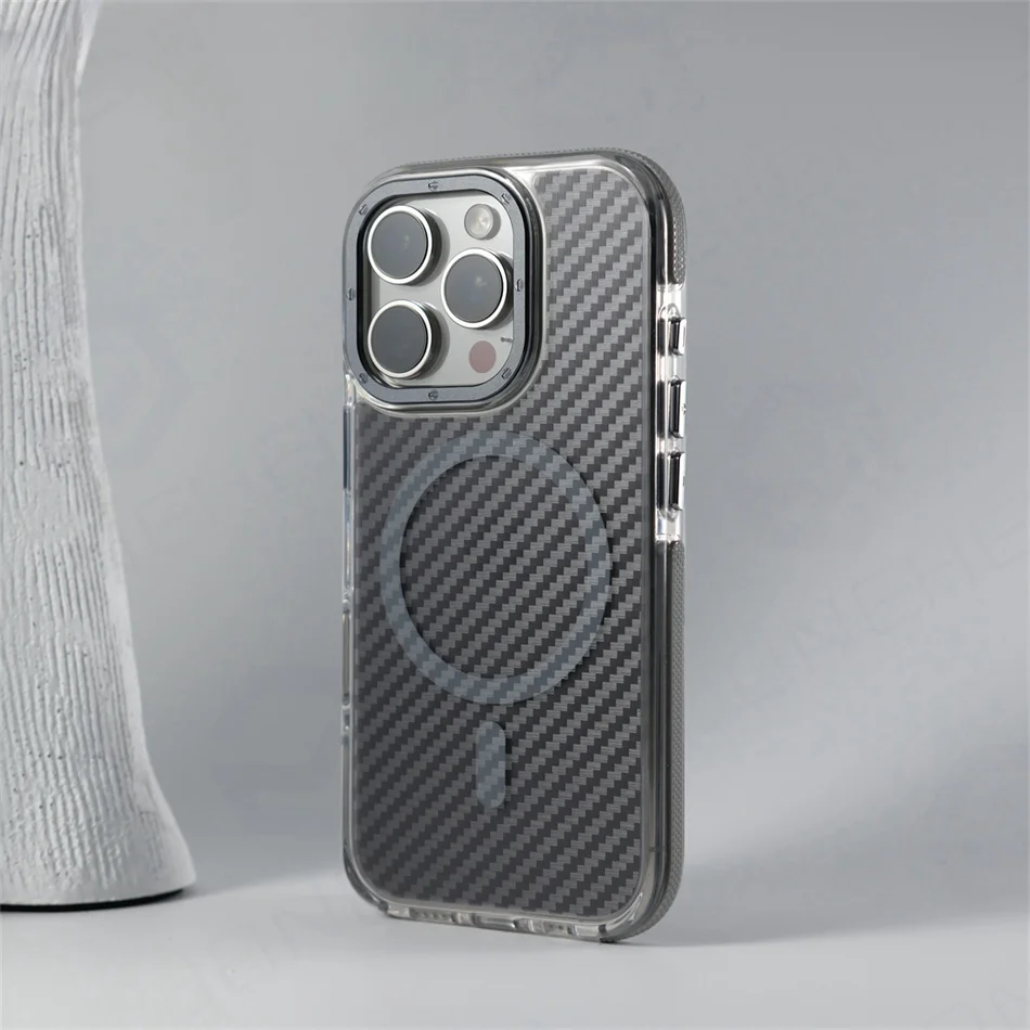 Luxury Armor Non-Slip Magnetic Carbon Fiber Pattern Shockproof Case