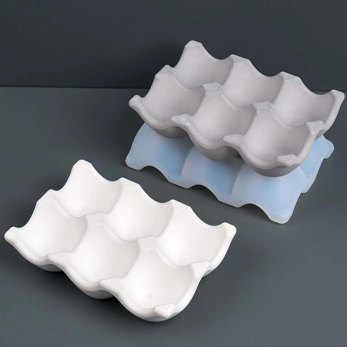 6-Compartment Egg Storage Tray Silicone Mold DIY Jewelry Display Plate Craft Making Plaster Resin Casting Molds Home Decor silicone mold