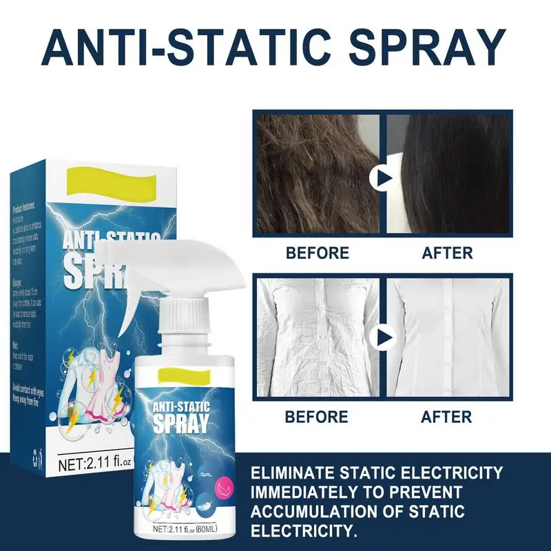 Anti-Static Spray Fabric Softener Clothes Static Cling Removal Sprayer Hair Balancing Spray Winter Home Static Remover Sprays anti static spray