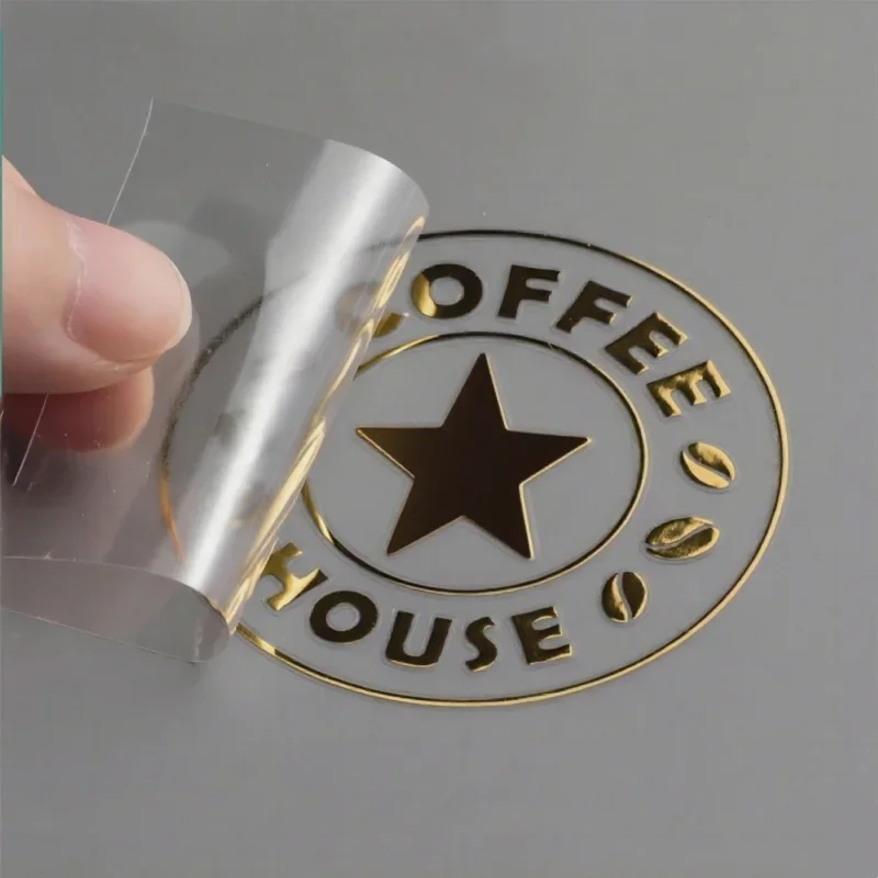 100PCS Custom Transfer 3D Sticker Shiny Gold Silver Transfer Sticker ...