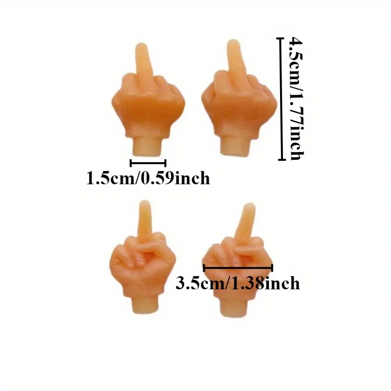 Glow-in-The-Dark Middle Finger Tire Valve Caps - Set of 4