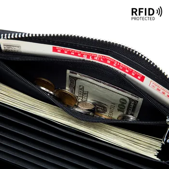 Women's Wallet Genuine Leather Clutch Male Men's Clutch Passport Passbook Bag Multiple Compartments Long Wallets Purse Money Bag - Image 4