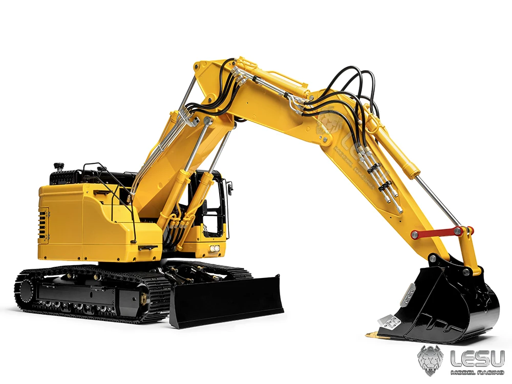 S1a681579f2c346ed9d5f1140921b5f18G Model ciężkiej maszyny LESU1/14 Aoue-ET26L trójramienny mały krótki pas ogonowy łopata przednia koparka gąsienicowa RC