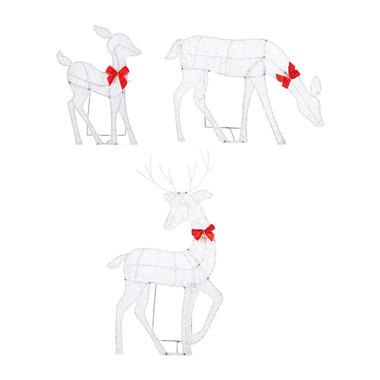 

3 шт. рождественские олени, Рождественское украшение, светящиеся строительные фигурки для крыльца, праздника, лужайки, двора