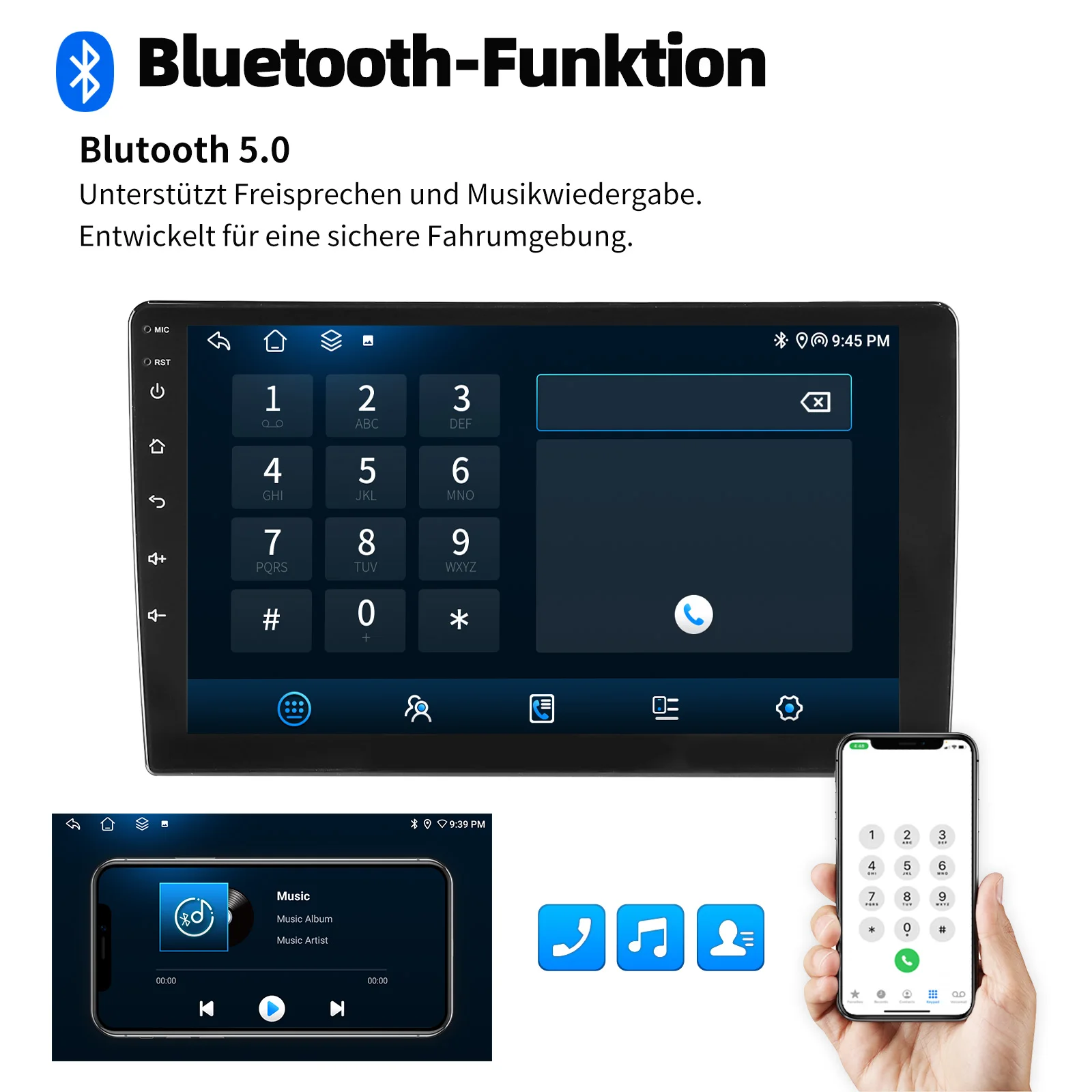 ESSGOO 9 "QLED Android 15 6 + 128G Carplay Android Auto Für Seat Leon MK3 5F1 5F5 2012-2019 Auto Stereo GPS NAVI 4G AM WIFI SWC RDS – Detail 12
