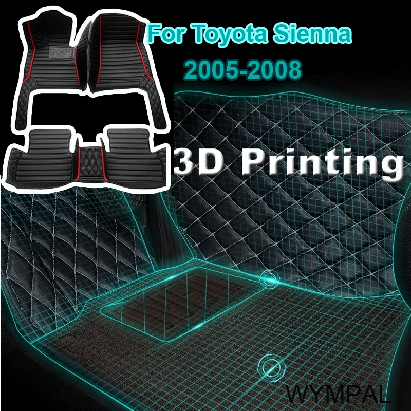 

Car Floor Mats For Toyota Sienna（Seven Seats）2005 2006 2007 2008 Custom Auto Foot Pads Automobile Carpet Cover accessories