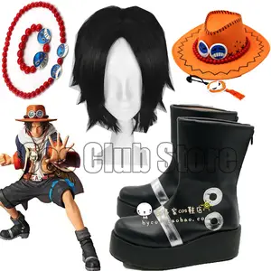 Portgas D Ace Cosplay Acessórios, Chapéus Cinto, Pulseira, Colar