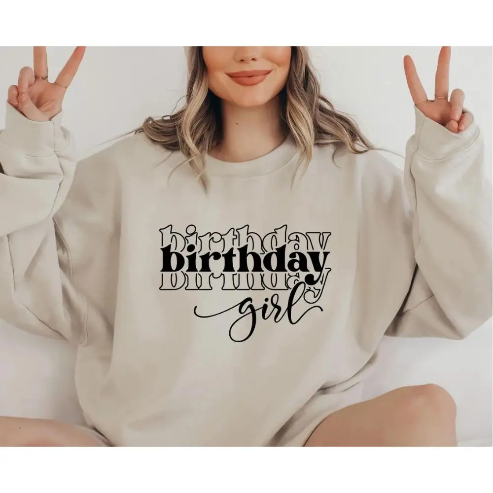 Birthday Squad Sweatshirt Birthday Girl Jumper Birthday Party Crew Gift Funny Cute Birthday Top Clothes Fashion Sweatshirt Women