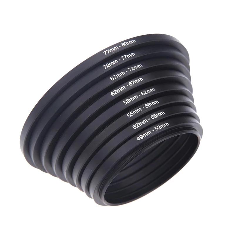 Enhanced Metal Step-Up Ring Camera Lens Adapter Filter Set
