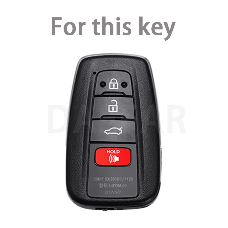 도요타 코롤라 프리우스 캠리 CHR C-HR RAV4 알티스 랜드 크루저 프라도 TPU 자동차 원격 키 케이스 커버, 키리스 쉘, 4 버튼