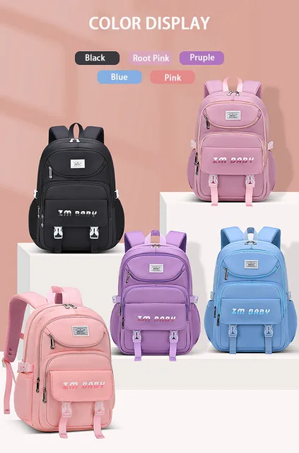 QingY-Nylon Women Backpack Solid Color School Bags for Teenage Girls School  Bag Travel Bags