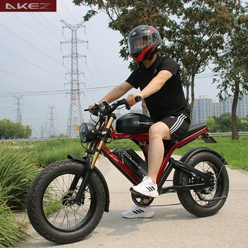 20-Inch Snow Electric Bicycle 1500W52V55AH Hydraulic brake Retro Smart Power Aluminum Alloy Mountain E-Bike