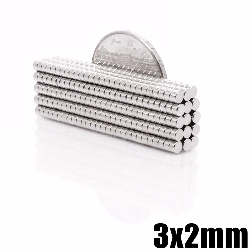 10/200/500/1000/2000/10000PCS 3×2 Minor Disc Search Magnet Small Round Magnets 3x2mm Neodymium Permanent Magnets Strong 3*2 mm