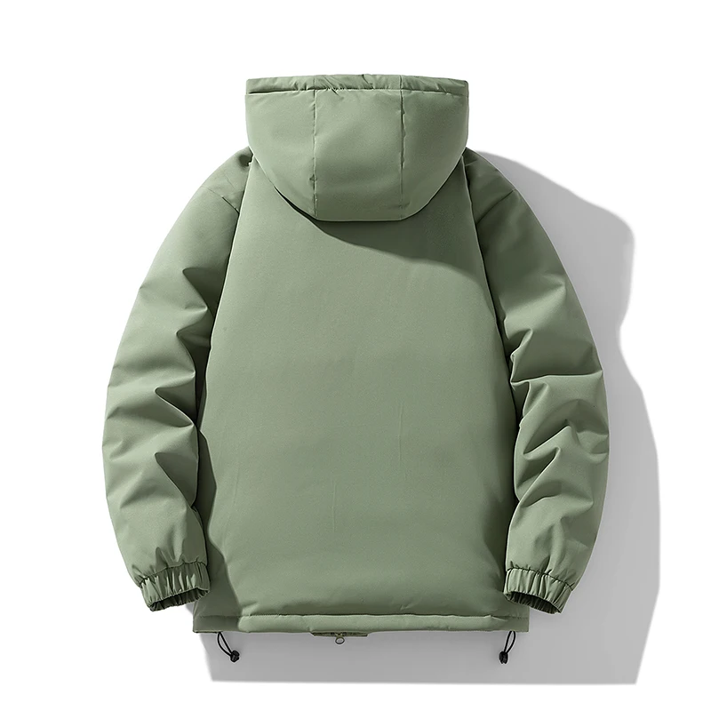 Men's Winter Jacket Outdoor Hooded Big Zip-up Windbreaker Waterproof Outerwear Hiking Thick Warm Padded Jackets Brand Parkas