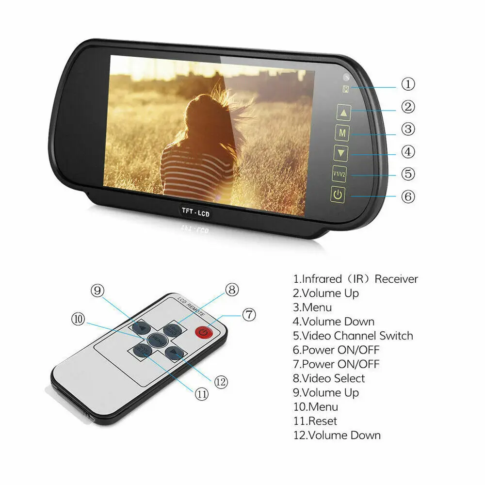 LCD Color Screen Car Reverse Rear View Backup Camera HD Mirror Monitor car rear view camera