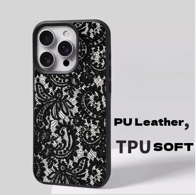 Elegant Black Lace Pattern Phone Case