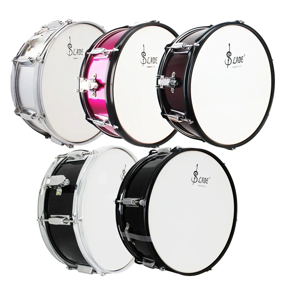 

14 Inches Snare Drum Metal Drum Set with 1 Pair Maple Drumstick Strap Strand Percussion Instrument for Students Beginners