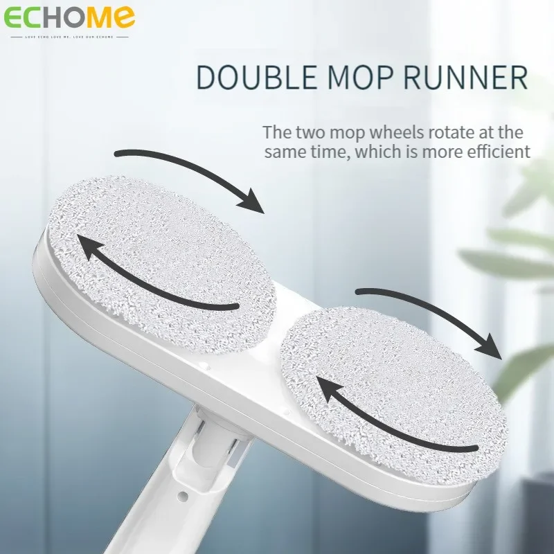 ECHOME Wireless Electric Floor Mop Sprayer Handheld Cordless Mop Household Water Spray Wet and Dry USB Rechargeable Rotating Mop