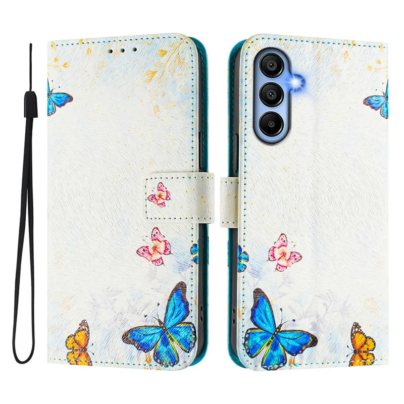 Luxury Flip Leather Wallet Case with Floral Design