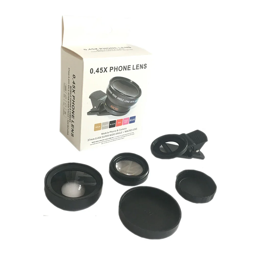 TOKOHANSUN HD 초광각 렌즈, 아이폰 6 플러스 5S, 삼성 S8 카메라 렌즈 키트, 12.5x 슈퍼 매크로 렌즈, 37mm, 0.45x