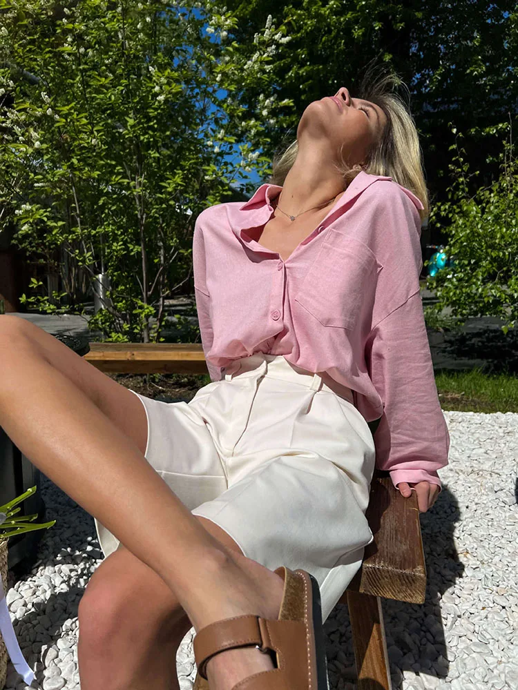 Tossy White High Waist Suit Shorts Women's Summer Fashion Solid Color Casual Loose Slim Patchwork Streetwear Women's Suit Shorts