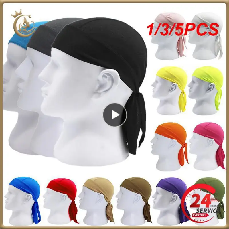 1/3/5Pcs Quick Pure Cycling Durag Head Sciarpa Summer Men Running Riding Bandana Foulard Ciclismo Pirate Headband