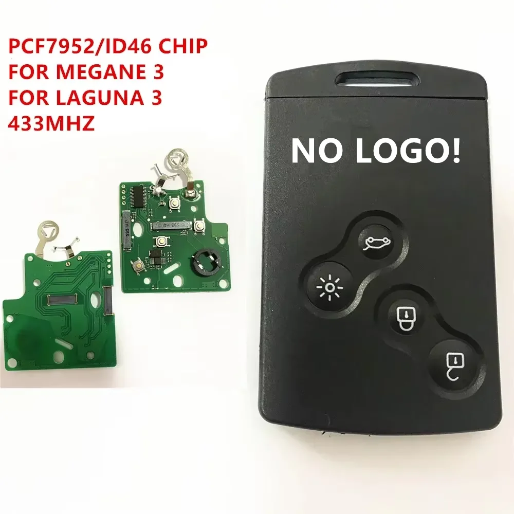 ¡SIN LOGO! Llave de Control remoto de coche manos libres para Renault Megane3 Fluence Scenic para Laguna 3 Koleos Clio PCF7952