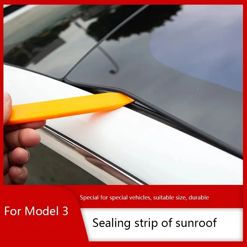 For Tesla Model 3 Car Wind Noise Reduction Kit Quiet Seal Kit Model3 Car Accessories Skylight Glass Sealing Strip Three New 2023