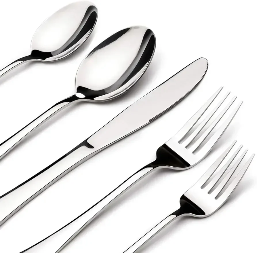 

Silverware Set for 8, 40 Piece Heavy Duty Stainless Steel Flatware Utensils Cutlery Set