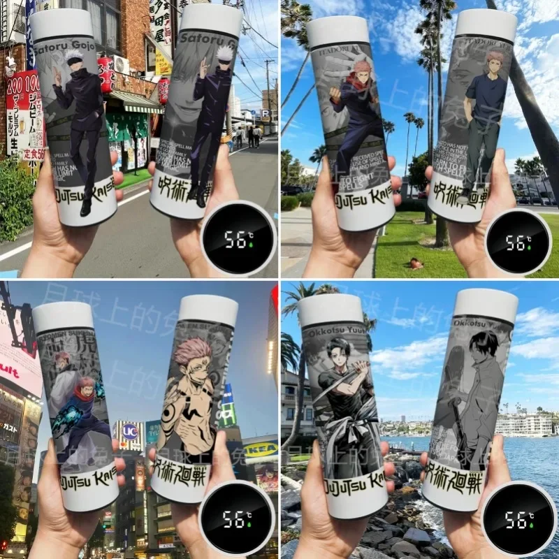 

Jujutsu Kaisen Satoru Gojo Yuji Itadori Water Cup Insulation Anime Peripheral Cute Cartoon Stainless Steel Thermos Cup Kawaii