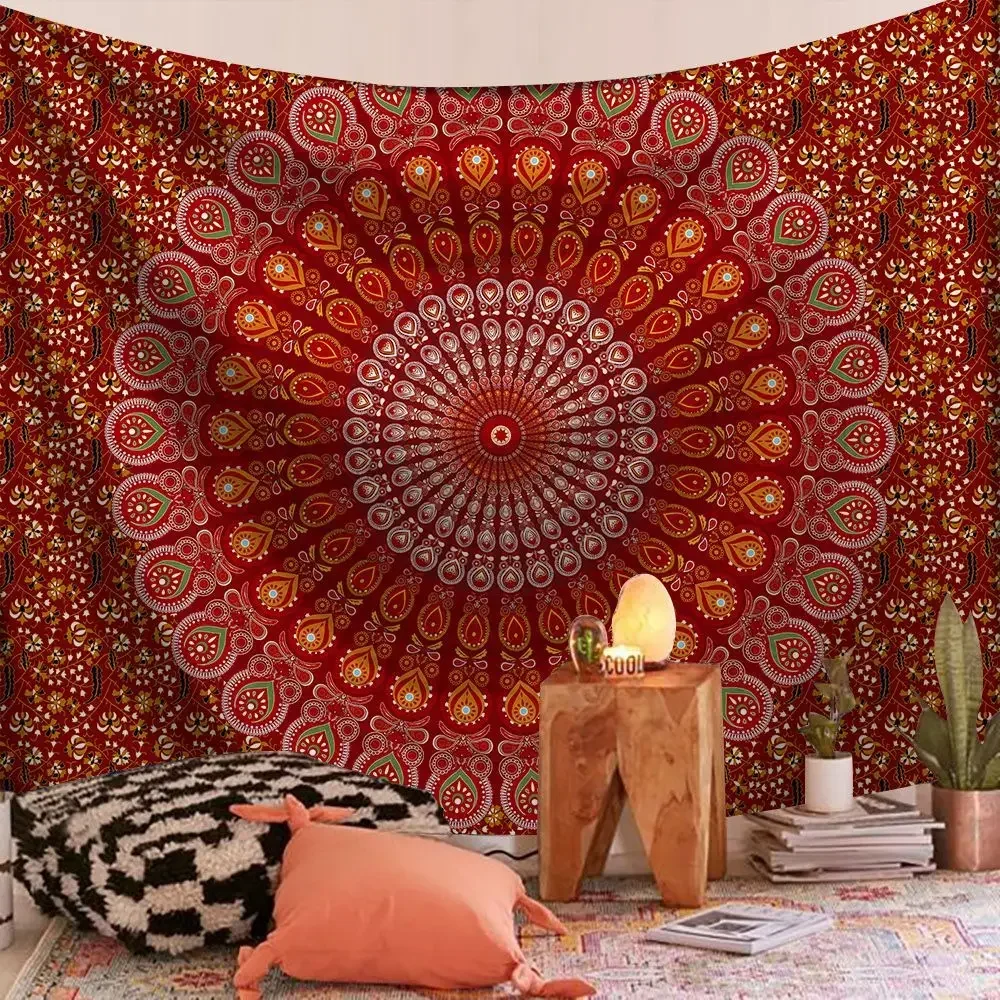 Indian Mandala Tapestry Wall Hanging Sandy Beach Throw Rug Blanket Camping Tent Travel Mattress Bohemian Tapestries tapestry decorations