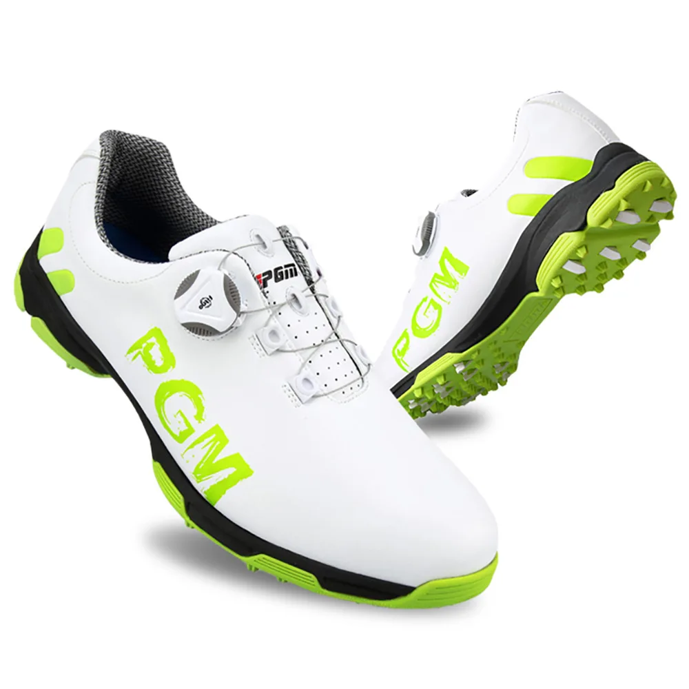 PGM Golf Men's Shoe Rotating Lace Waterproof, Breathable, Non slip Sports Shoe
