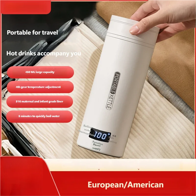 Electric Kettle Portable Thermal Cup Anti-Scald Safety Use in Smaller Spaces