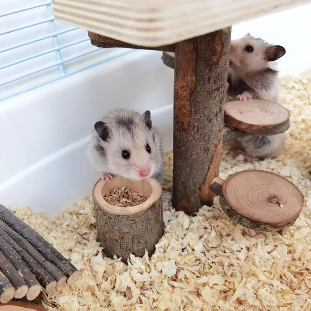 Eco-friendly Chinchilla Stand Natural Wood Cage Accessories Small Animal Toy Pet Toy Rat Climbing