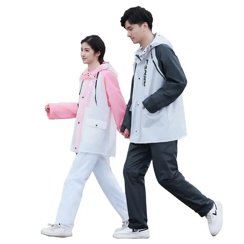유니섹스 전신 전기 자전거 라이딩 레인슈트 성인용 상하 분리형 디자인 방수 사이클링 레인 팬츠 배달 라이더 장비