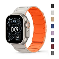 Bracelet magnétique pour Bracelet de montre Apple ultra 2 3 49mm 44mm 40mm 41mm 46mm 42mm 45mm 38 Bracelet en Silicone série IWatch 11 9 8 SE 10 1