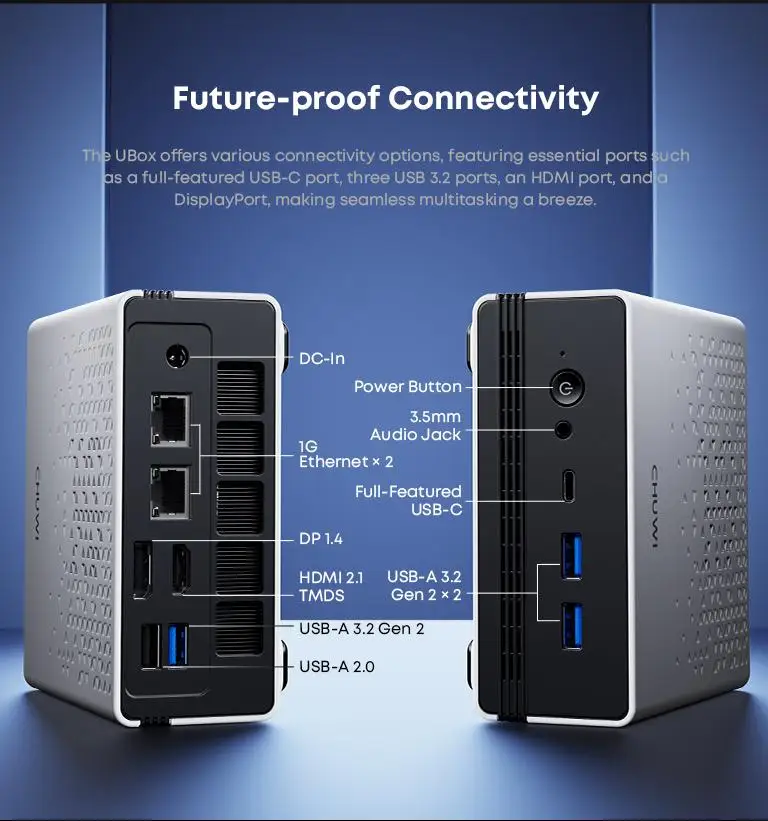 CHUWI UBox ミニPC AMD R5 16GB DDR5 512GB 6600H 6コア 12スレッド