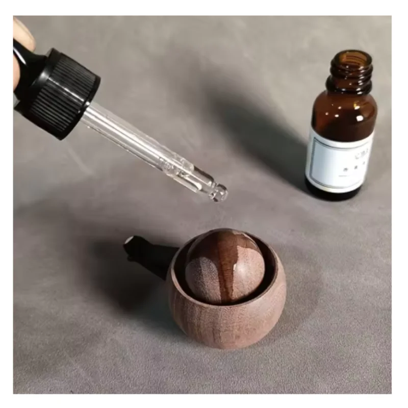 Car & Home Essential Oil Diffuser - Made of Wood Mini Cute Natural Fragrance Diffuser Suitable for Bedroom Living Room Bathroom