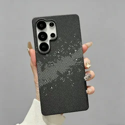 Ultra Thin Carbon Fiber Magnetic Frameless Case - Wireless Charging Compatible Slim Cover - Galaxy S23 Ultra (A2)