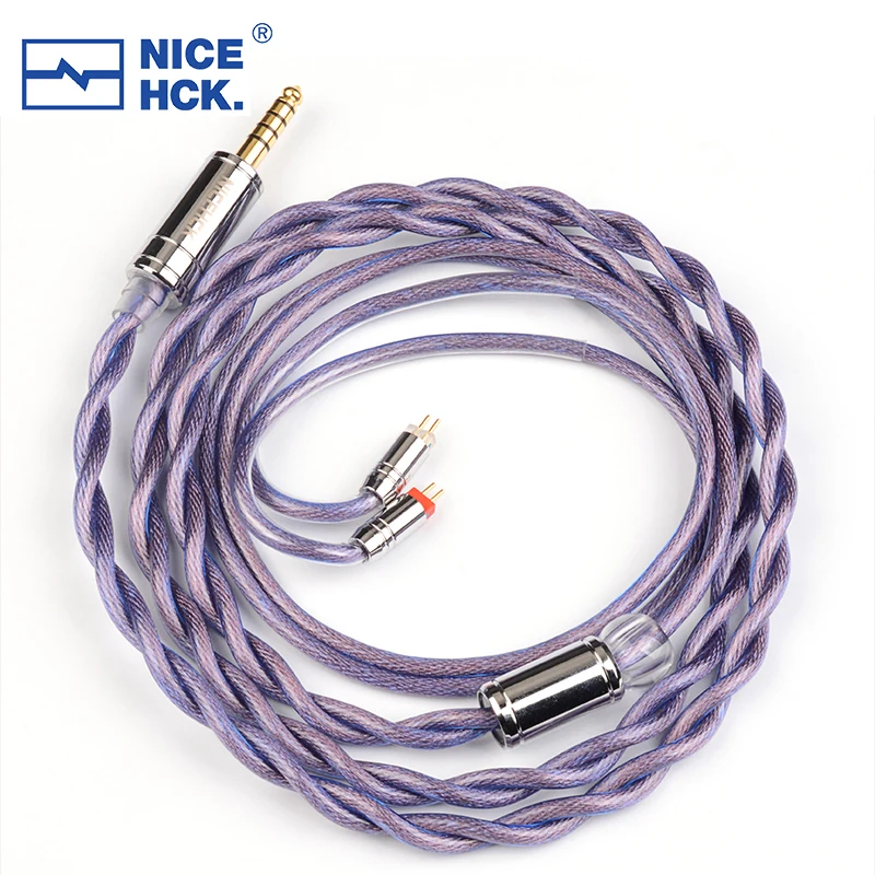 NiceHCK PurpleGem 7N OCC+Silver Plated OCC Flagship Earphone Upgrade Cable 4.4mm Balanced MMCX/0.78mm 2Pin for Bravery Rinko