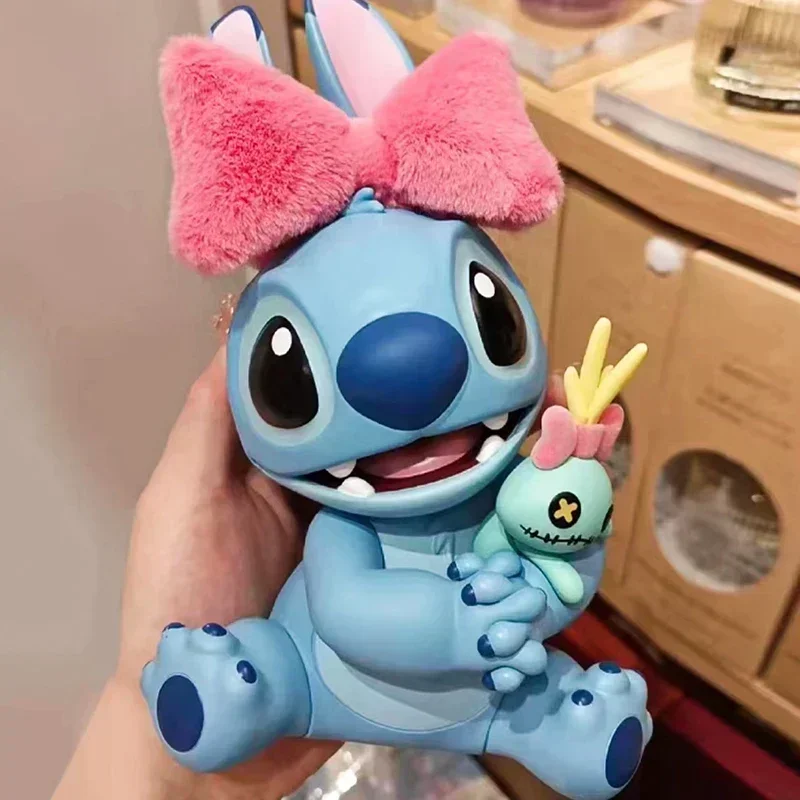 

Стич Милая мультяшная фигурка Kawaii кукла лук узел Стич экшн-фигурки Детские игрушки на день рождения Детские подарки сюрприз