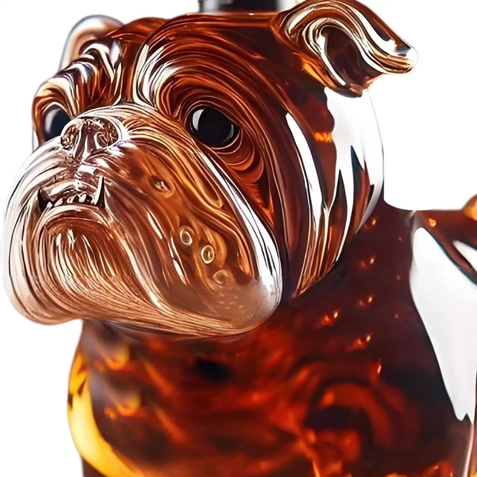 3D Bulldog Whiskey Bottle Decanter,Unique Dog Wine Glass Bottle, For Bar, Office, Home Decor,300ml Bulldog Shape Whiskey Bottle