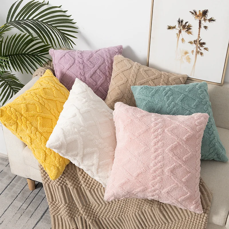 

Throw Pillow Case for Sofa Bed Car Living Room Plush Cushion Cover Sleeping CottonHome Decor Cushion Cover Housse D'oreiller