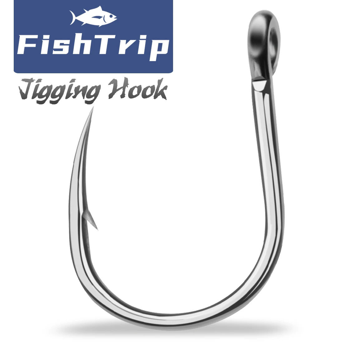 FishTrip Saltwater Jigging Hooks Jig Assist Hook Heavy Duty Deep Strong  Non-offset Big Game Hook for Vertical Metal Jig