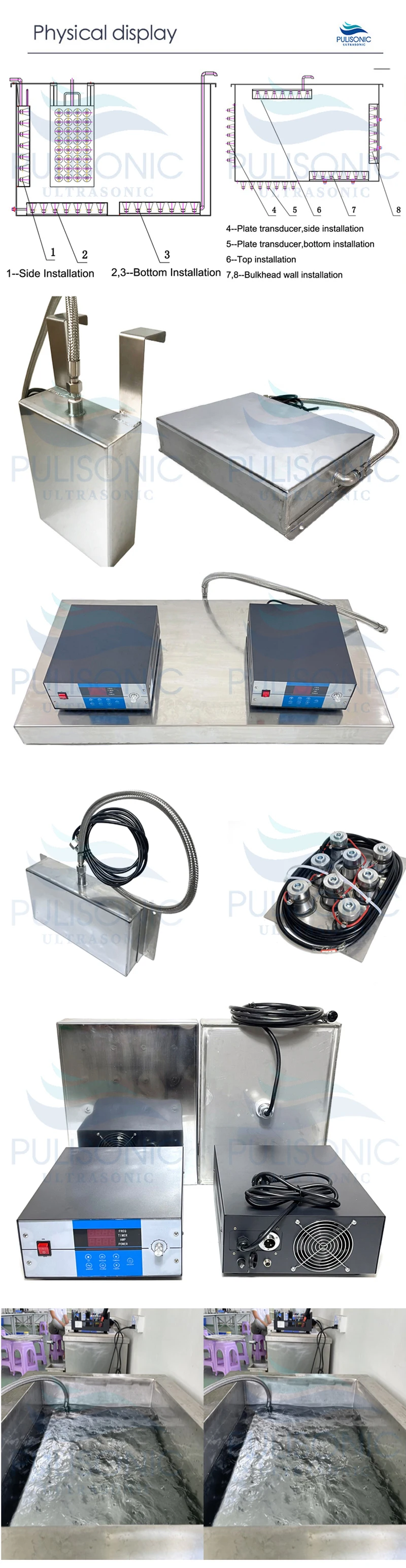 Description Picture 3 of item600W 28KHZ Waterproof Immersible Submersible Ultrasonic Transducers Vibration Plate With Ultrasonic Generator