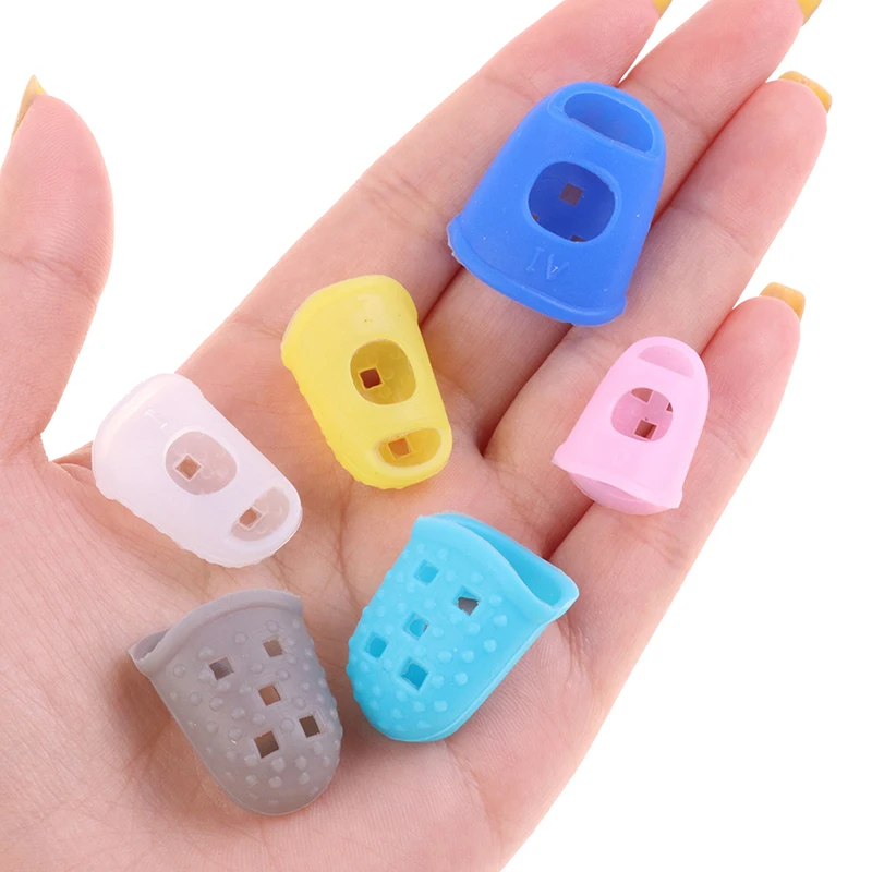 10Pcs Guitar Fingertip Protectors 5 Sizes Silicone Finger Guards Covers