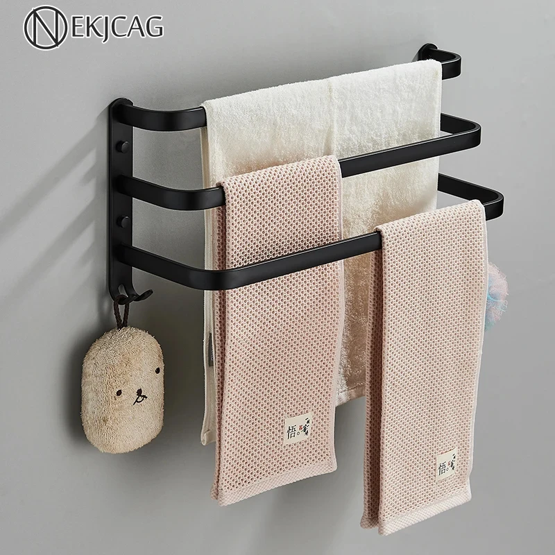 Stainless Steel Bathroom Towel Rack Single/Double/Triple Pole With