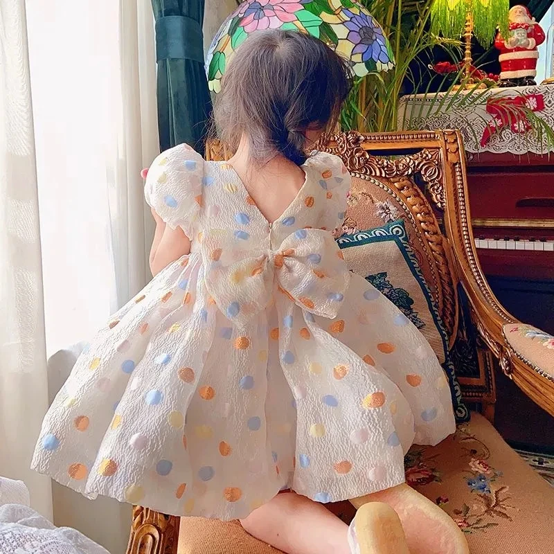 

Детское шифоновое платье с бантом, на возраст 1-8 лет