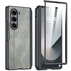 Invisible S Pen Phone Case with Integrated Protective Film & Anti-Fall Protection for Z Fold 6 (GRAY)